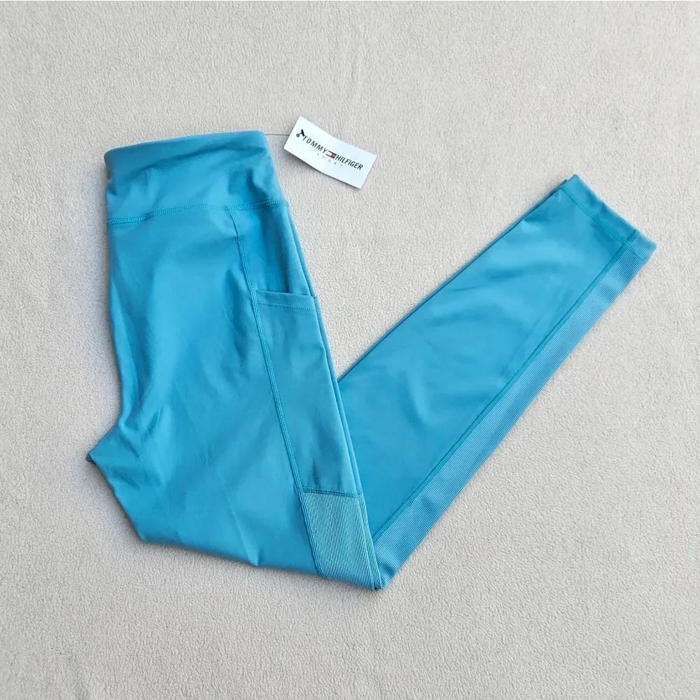 Tommy Hilfiger Sport Full Length Blue High Rise Leggings